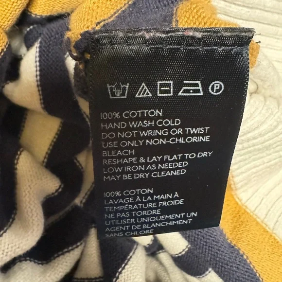 Navy and White Striped Men's‎ Hoodie - Picture 8 of 8